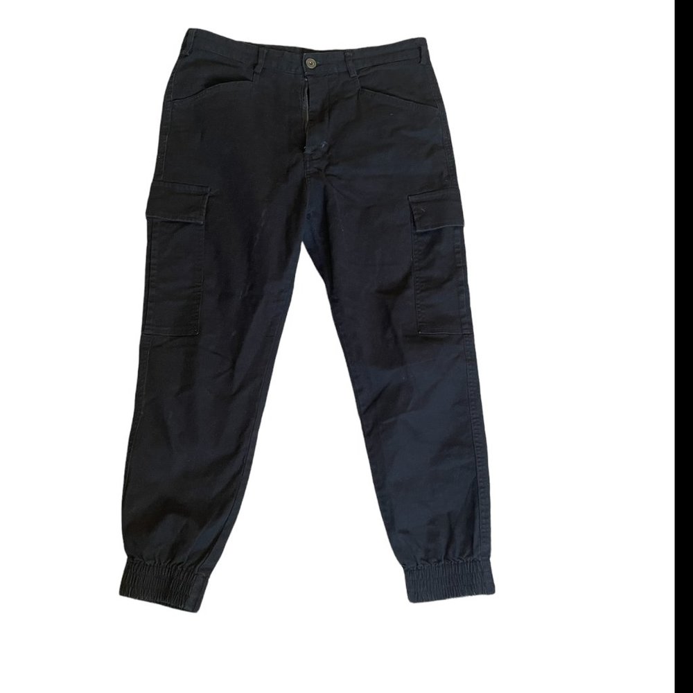 Urban Revivo cargo/black denim with tapered ankle(size: USA 31).